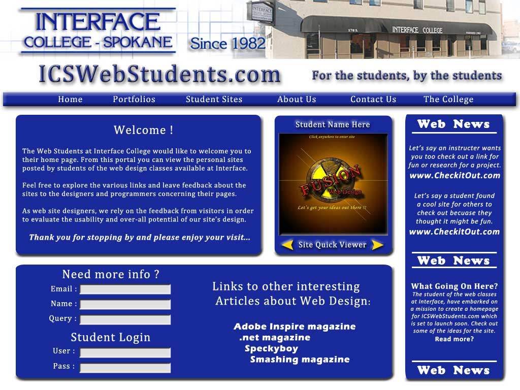 ICS Web Students home page